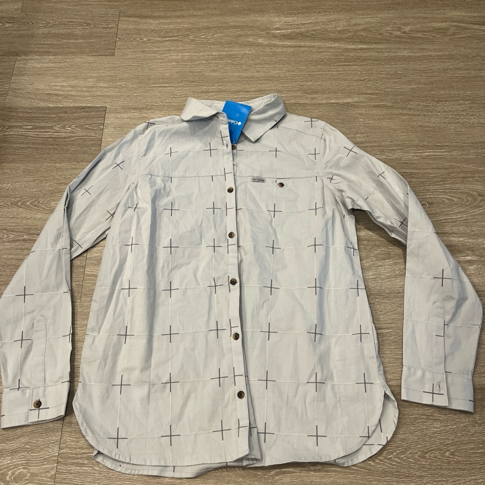 Columbia Climber Canyon women’s M plaid gray button down long sleeve